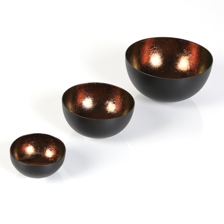 Set med 3 värmeljushållare Meo brown