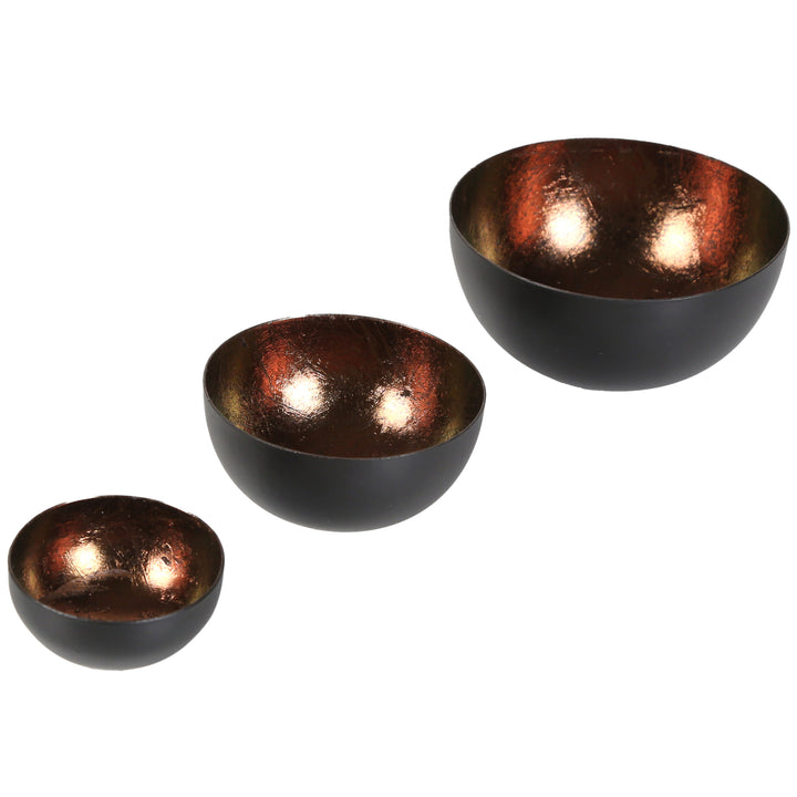Set med 3 värmeljushållare Meo brown
