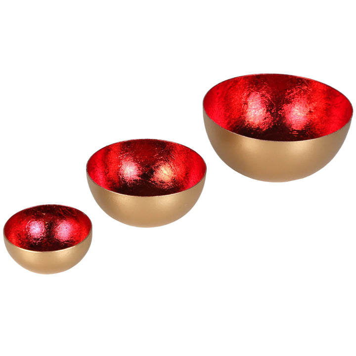 Set med 3 värmeljushållare Meo Red