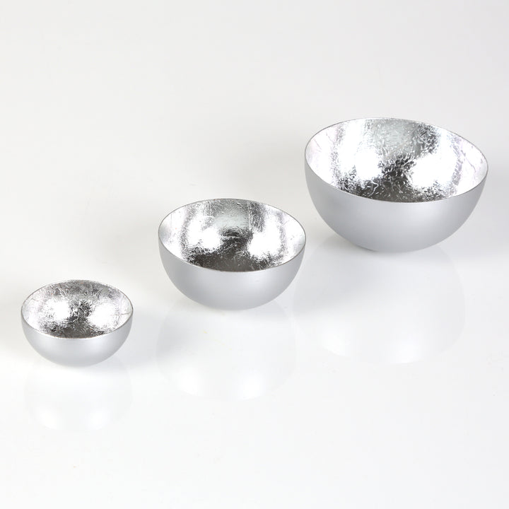 Set med 3 värmeljushållare Meo silver