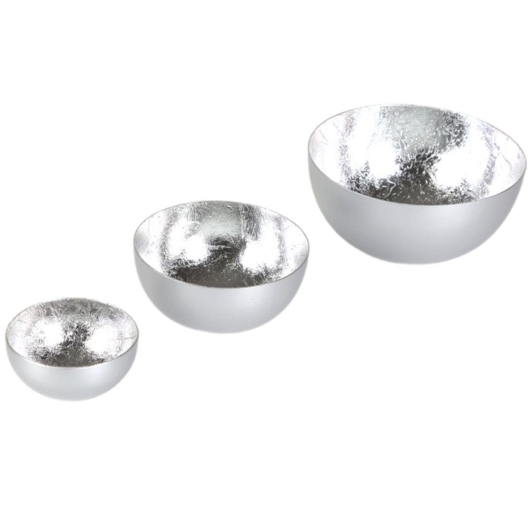 Set med 3 värmeljushållare Meo silver