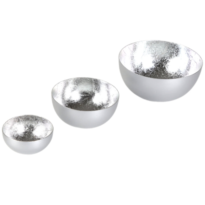 Set med 3 värmeljushållare Meo silver
