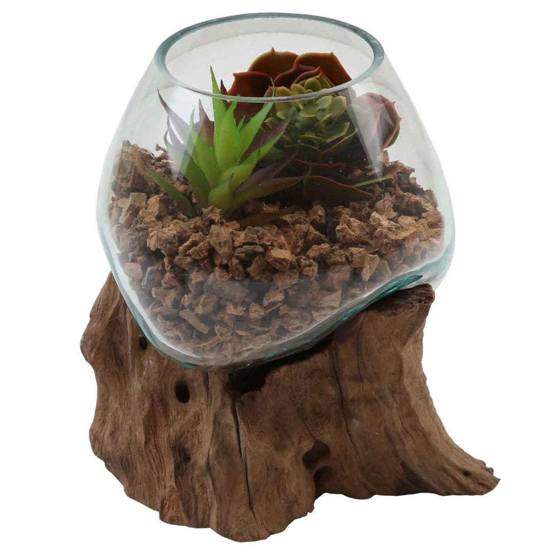 Glasvas på burl wood A15