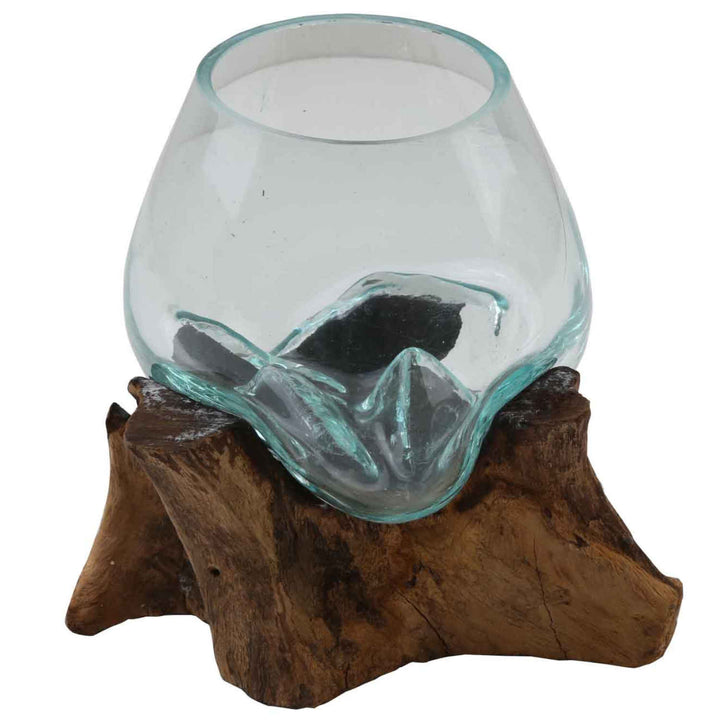 Glasvas på burl wood A15