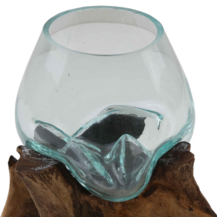 Glasvas på burl wood A15