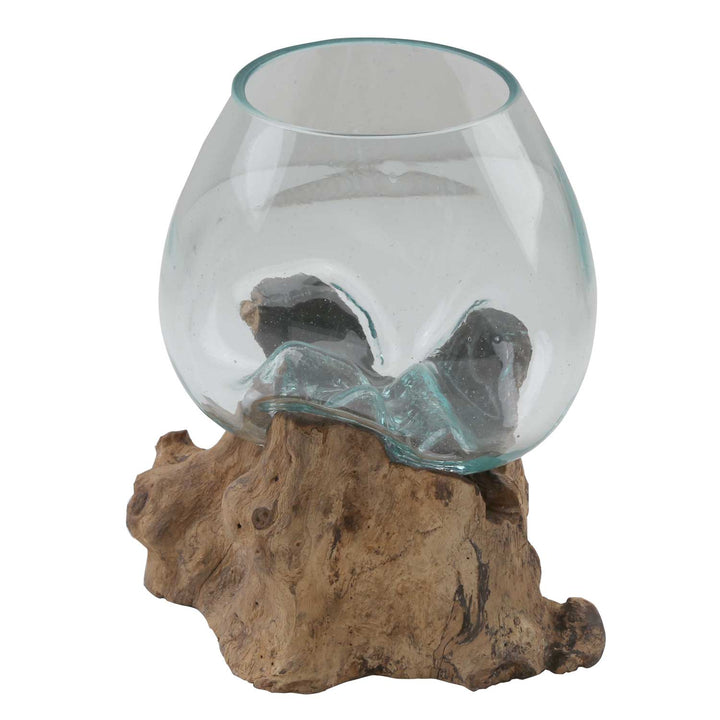 Glasvas på burl wood A18