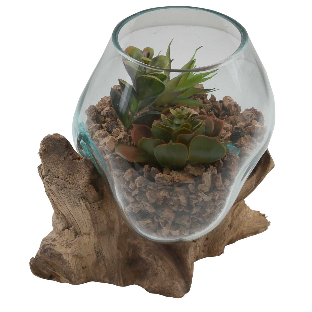 Glasvas på burl wood A18