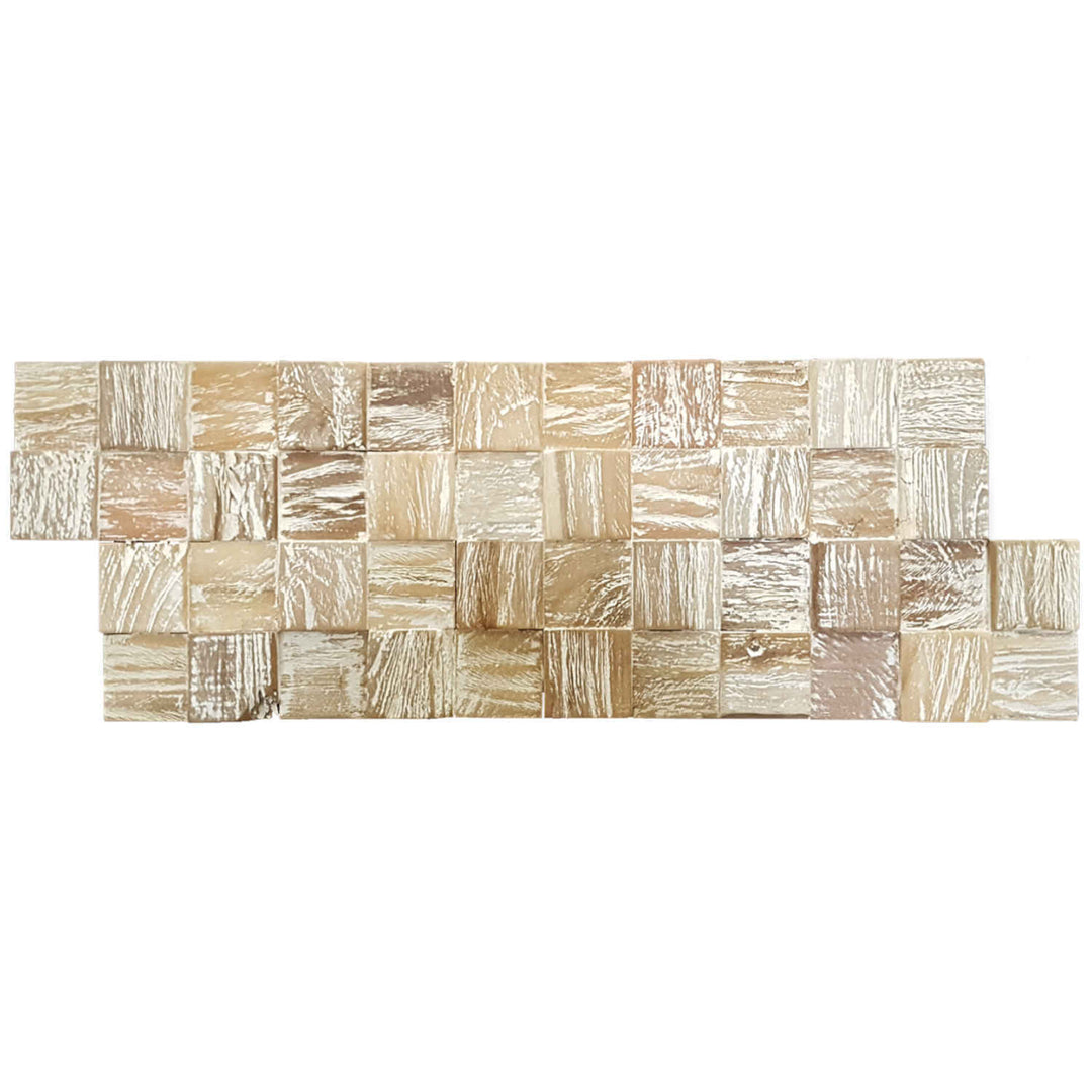 Träväggpanel White Washed Cube