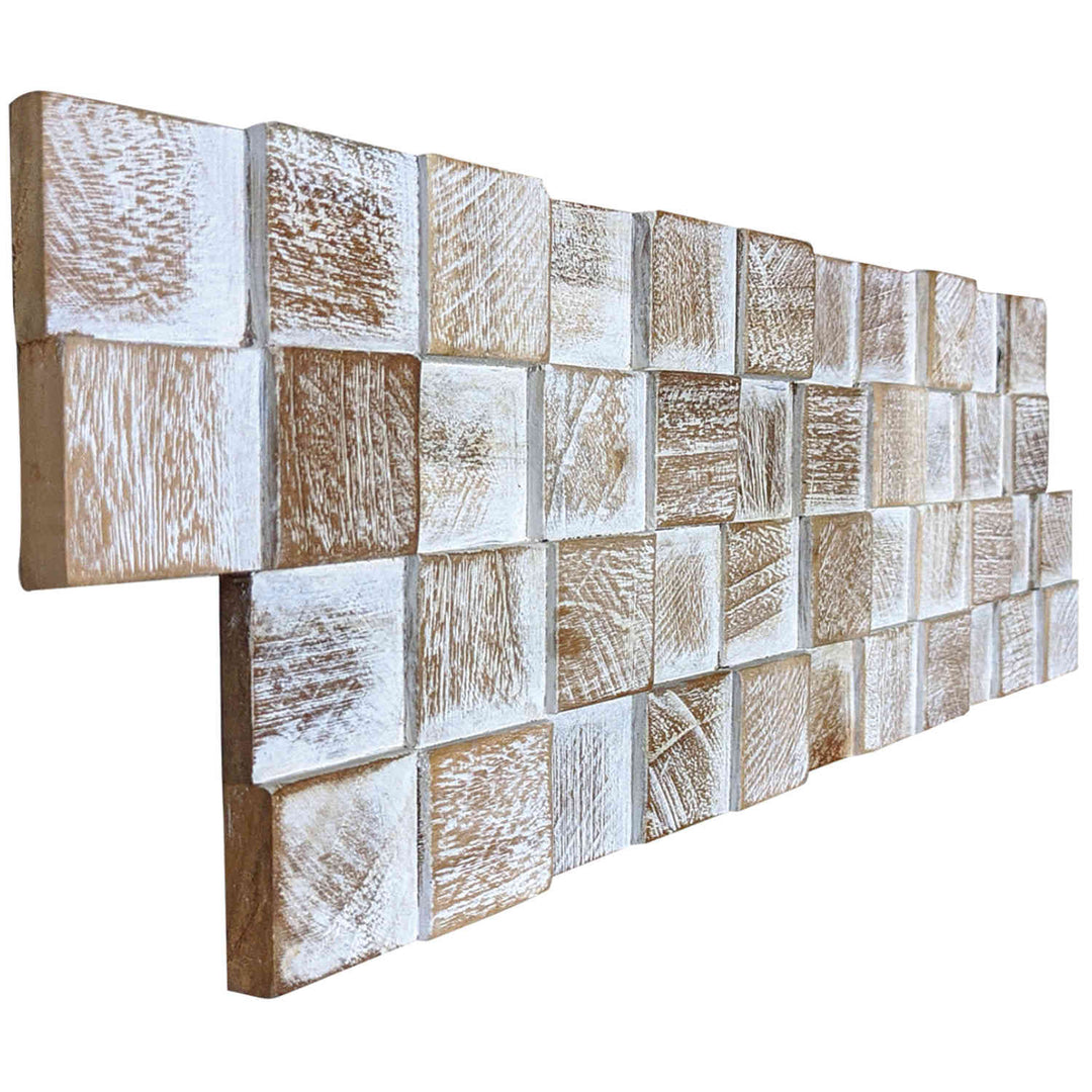 Träväggpanel White Washed Cube