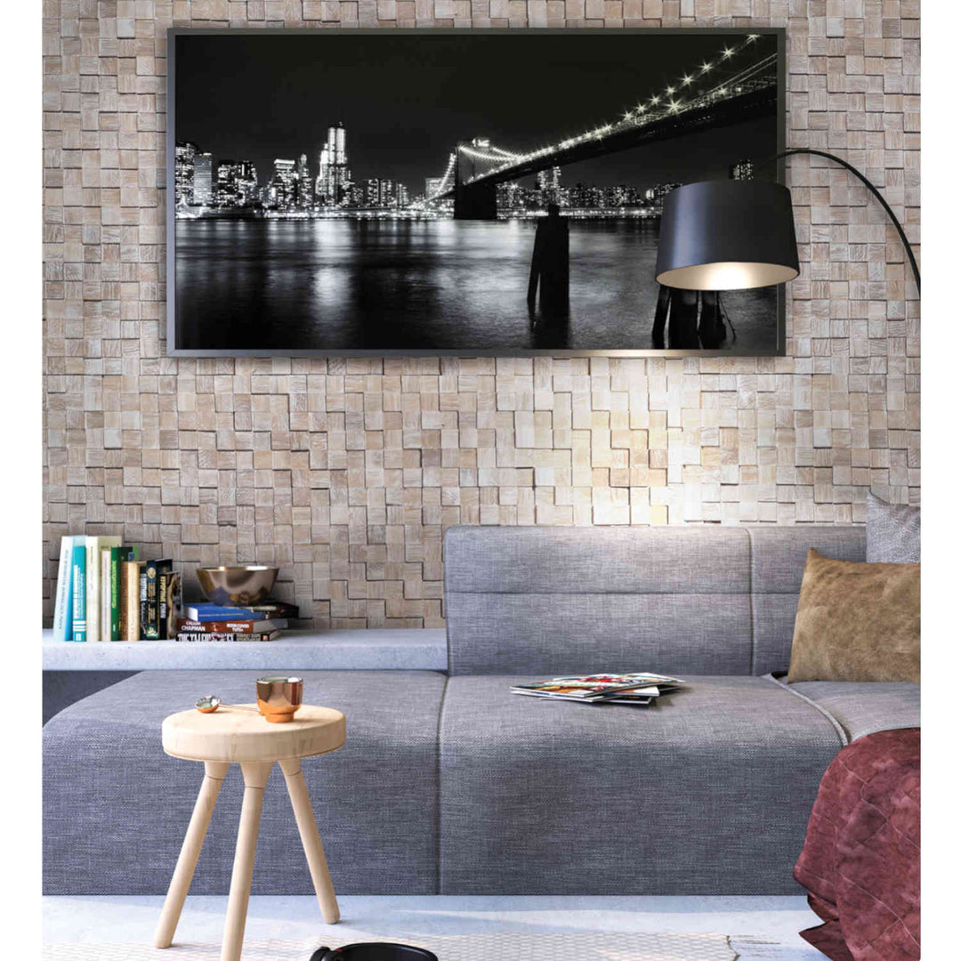 Träväggpanel White Washed Cube