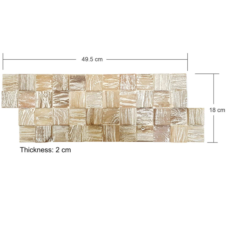 Träväggpanel White Washed Cube