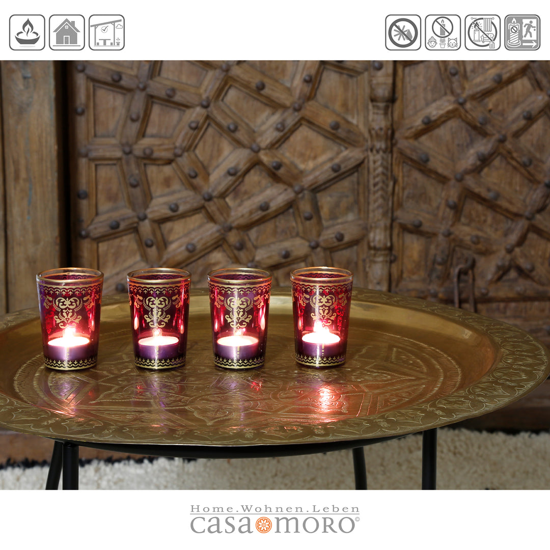 Värmeljusglas violett-lila set om 6 st