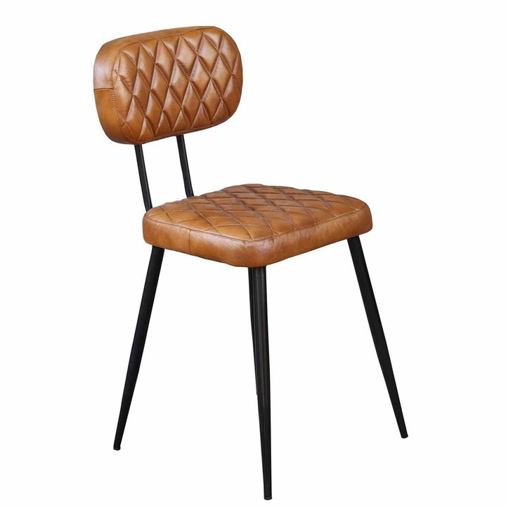 Läderstol Sofia Cognac set om 2