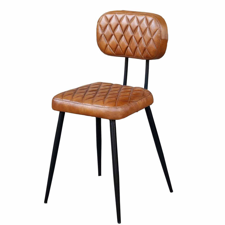 Läderstol Sofia Cognac set om 2