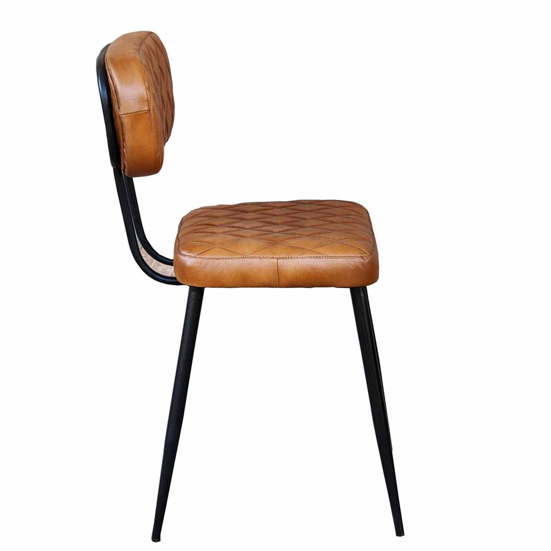 Läderstol Sofia Cognac set om 2