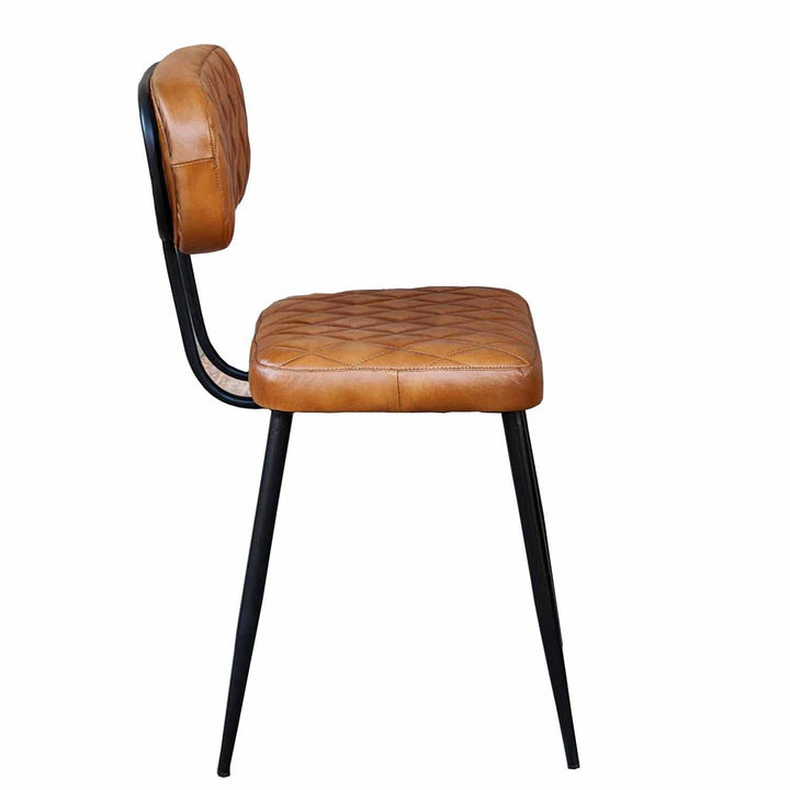 Läderstol Sofia Cognac set om 2
