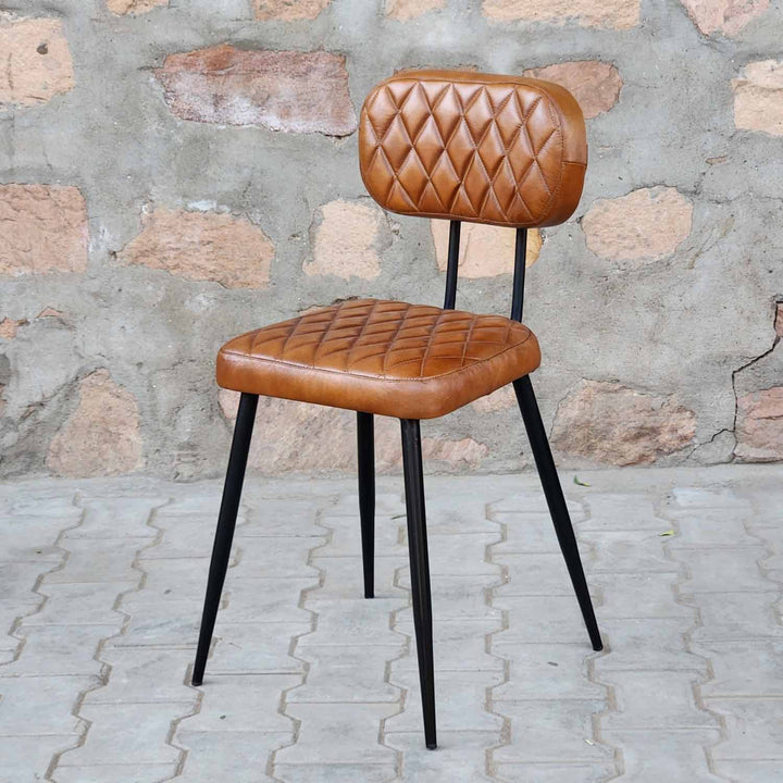 Läderstol Sofia Cognac set om 2
