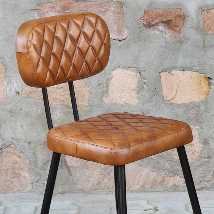 Läderstol Sofia Cognac set om 2