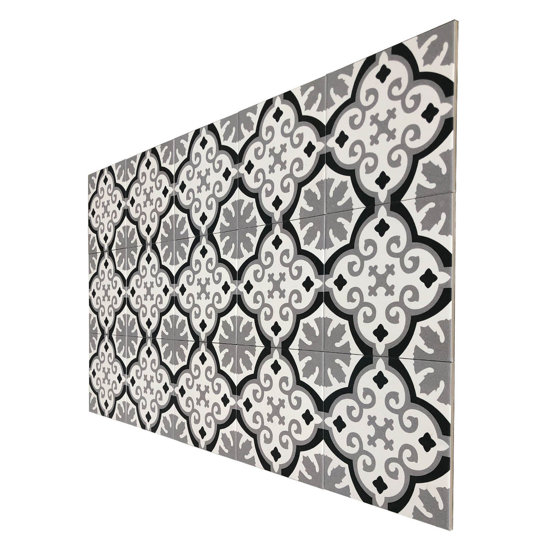 Marockanskt kakel 20x20 cm – gråsvart