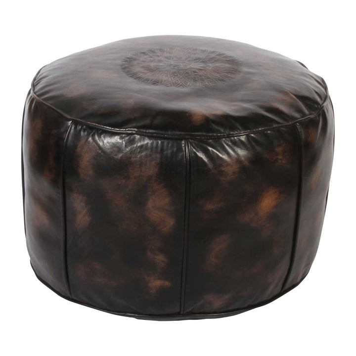 Marockansk läder sittdyna Asli Black
