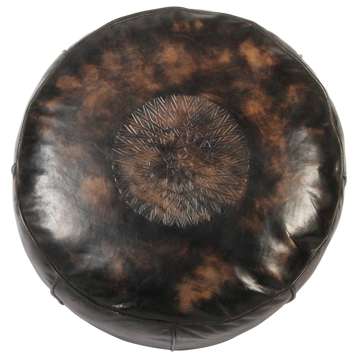 Marockansk läder sittdyna Asli Black