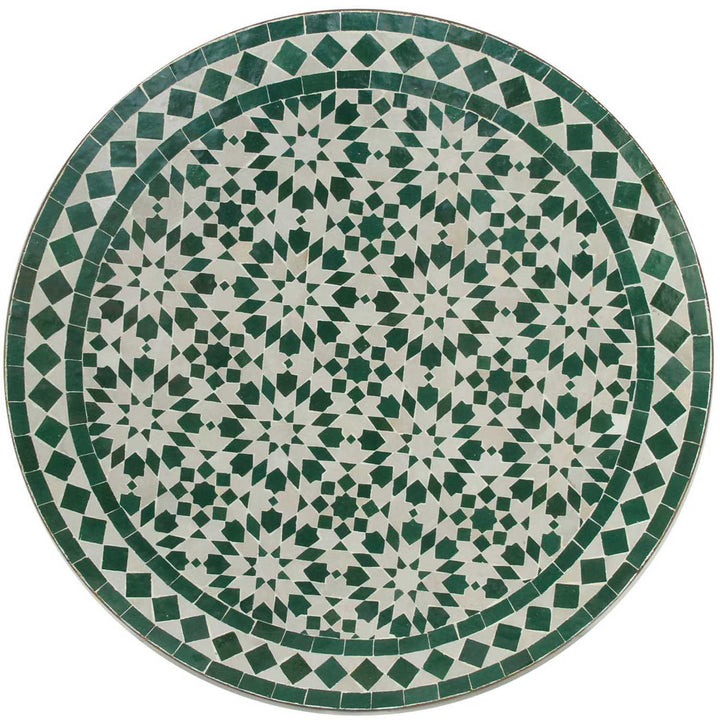 Mosaik bistrobord runt 70 cm Ankabut vit