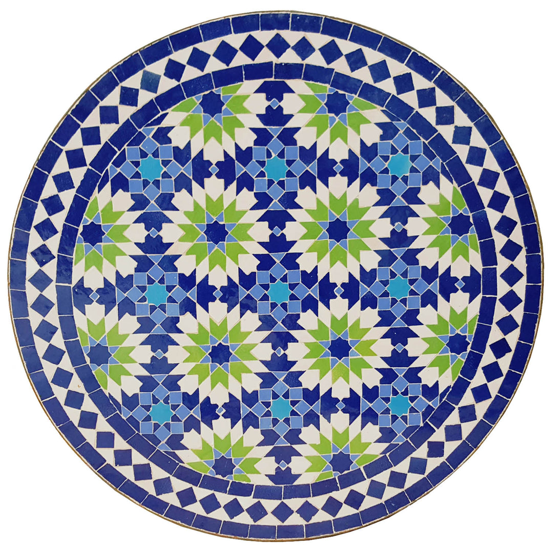 Mosaikbord runt Ankabut blå