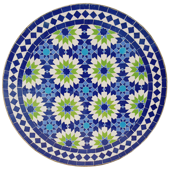 Mosaikbord runt Ankabut blå