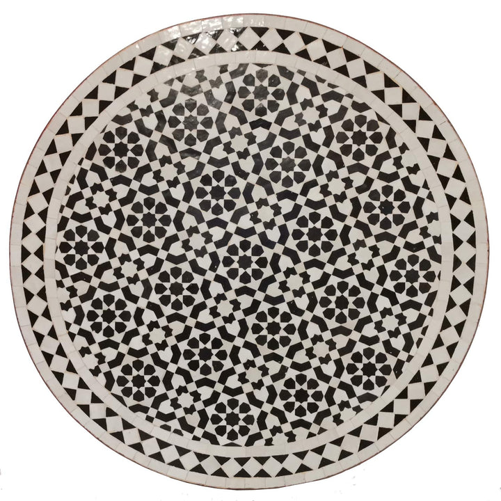 Mosaikbord D80 svartvitt glaserat