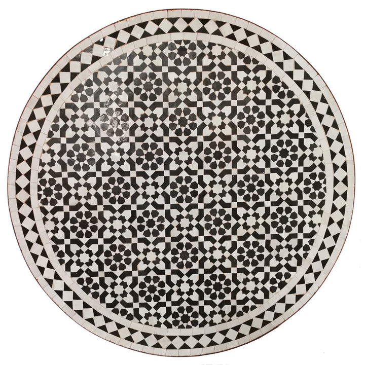 Mosaikbord D90 svartvitt glaserat