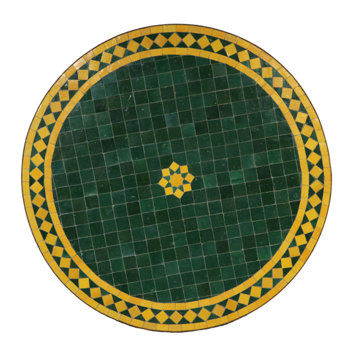 Mosaikbord D80 stjärna gröngul