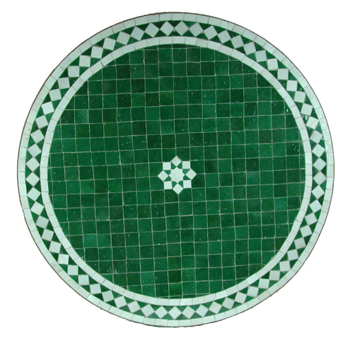 Mosaikbord D80 stjärna grön vit