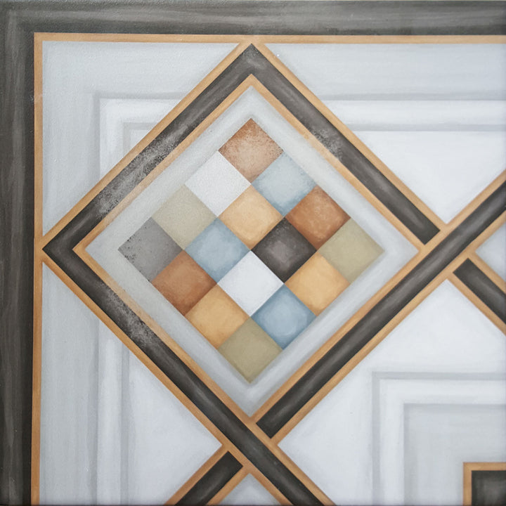 Orientalisk hörnbård 20×20 cm – kakelbård av porslinsstengods