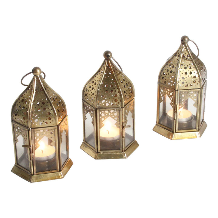 Orientaliska glaslyktor Nael Transparent set om 3