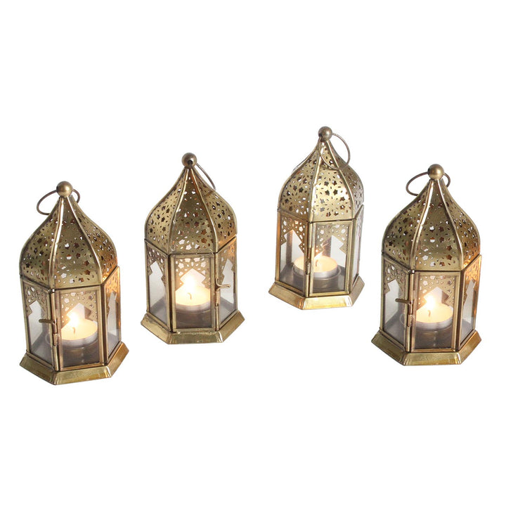 Orientaliska glaslyktor Nael Transparent set om 4