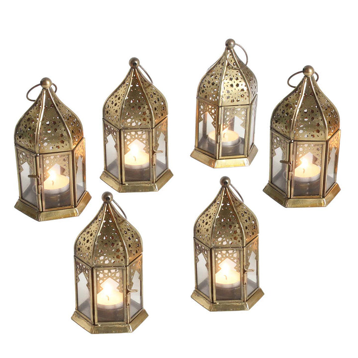 Orientaliska glaslyktor Nael Transparent set om 6
