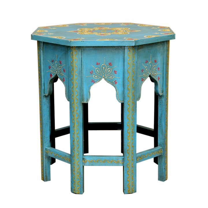 Orientaliskt sidobord Saada Blue L