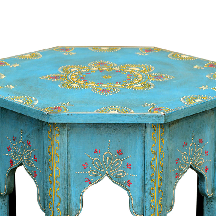 Orientaliskt sidobord Saada Blue L
