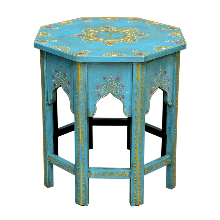 Orientaliskt sidobord Saada Blue L