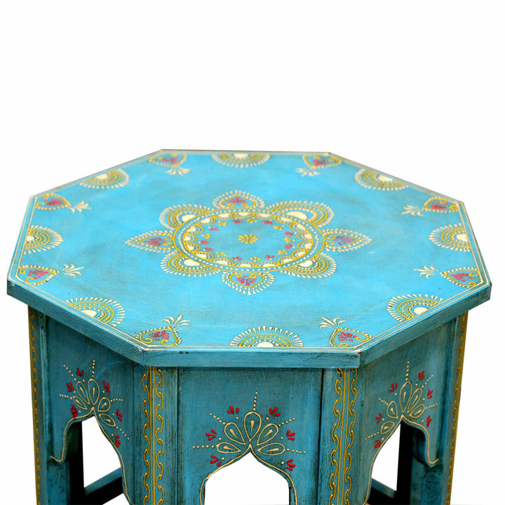 Orientaliskt sidobord Saada Blue M