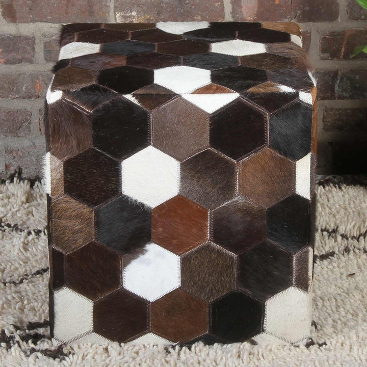 Patchwork läder sittdyna Vanita