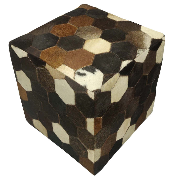 Patchwork läder sittdyna Vanita