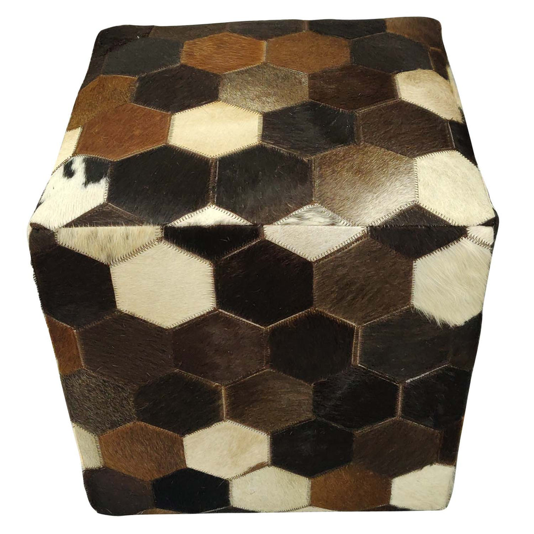 Patchwork läder sittdyna Vanita