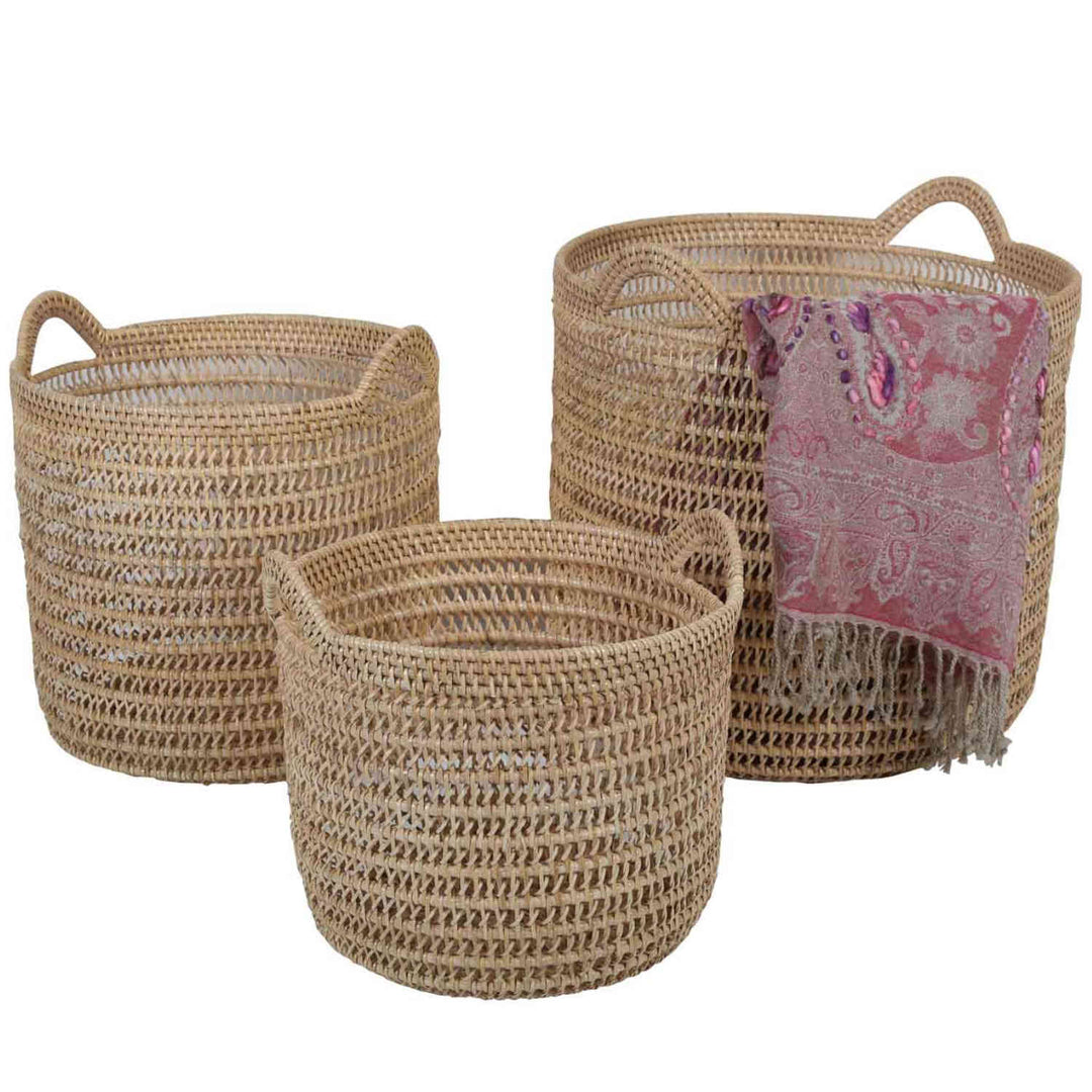 Rottingkorg Eda naturell med handtag