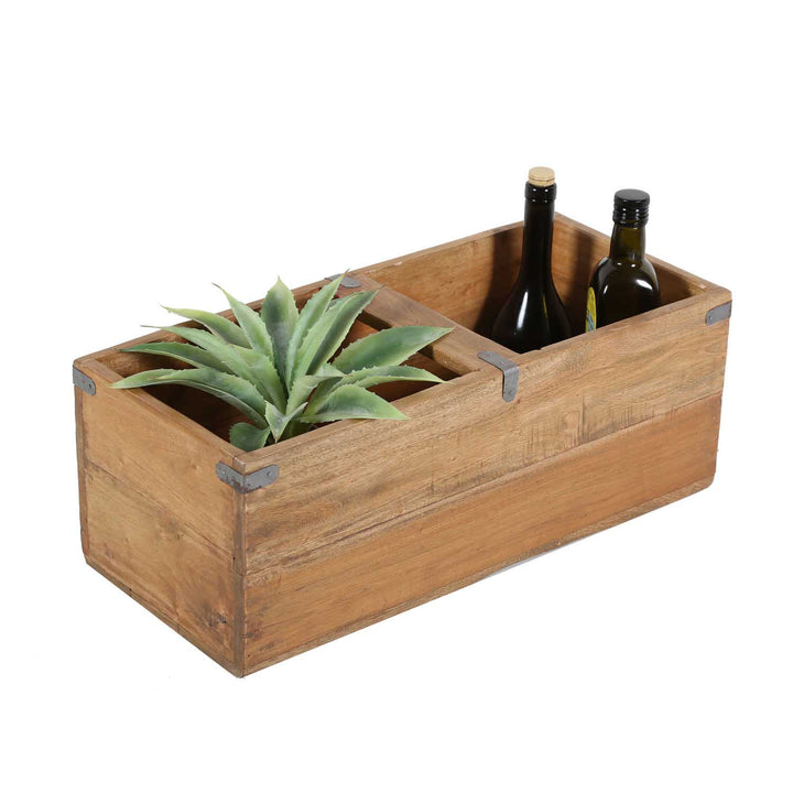 Teak trälåda Enzo set om 3