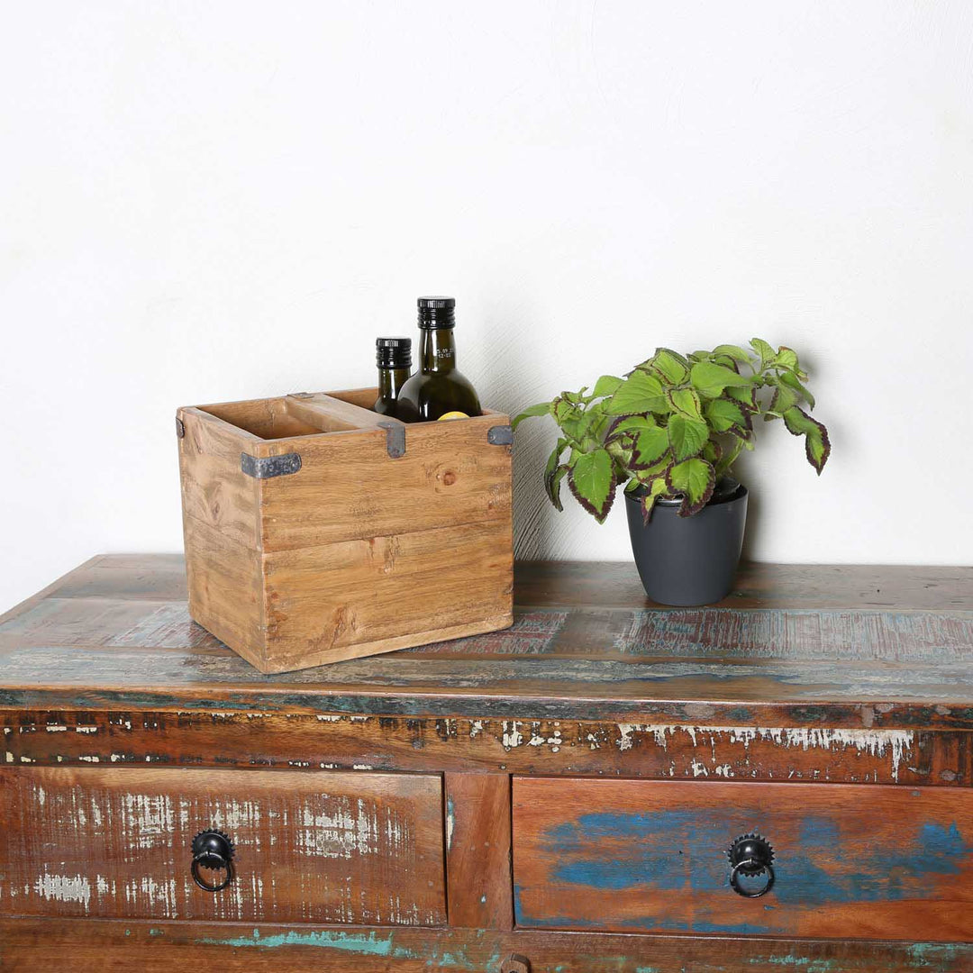 Teak trälåda Enzo set om 3