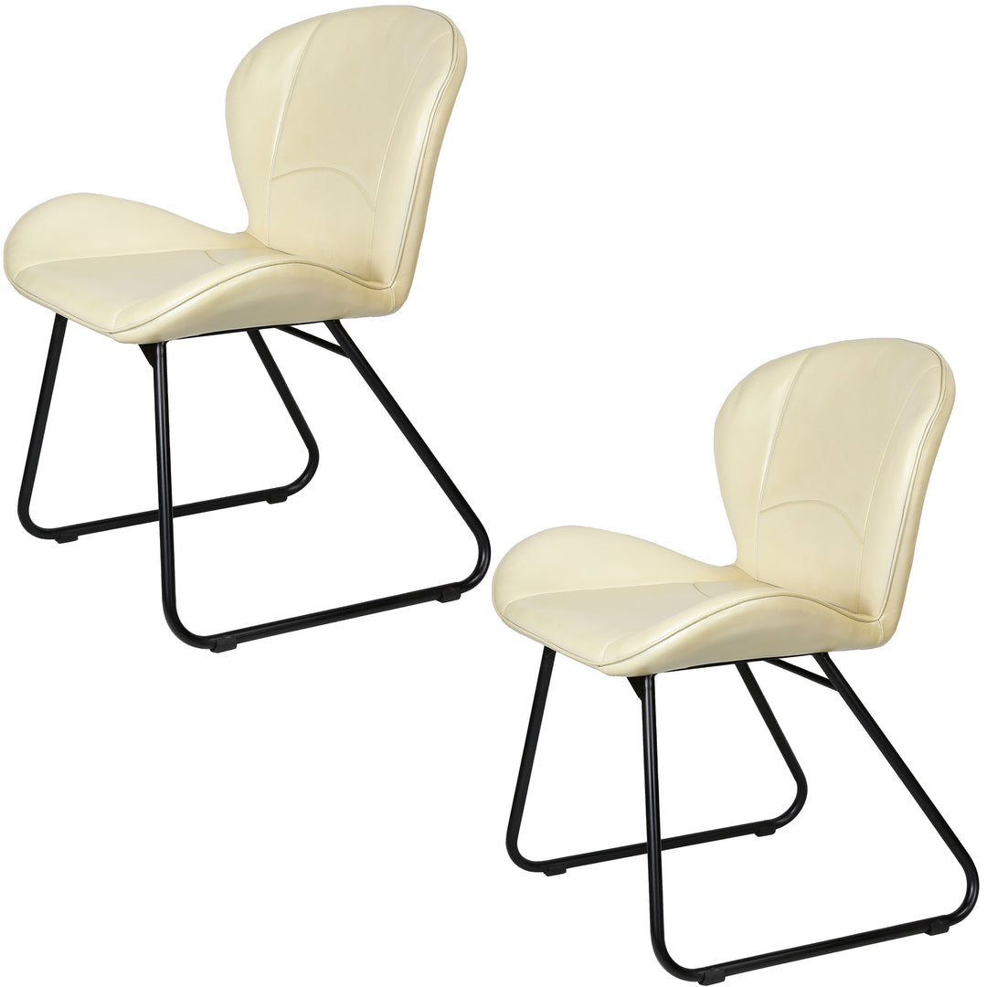 Beige läderstol