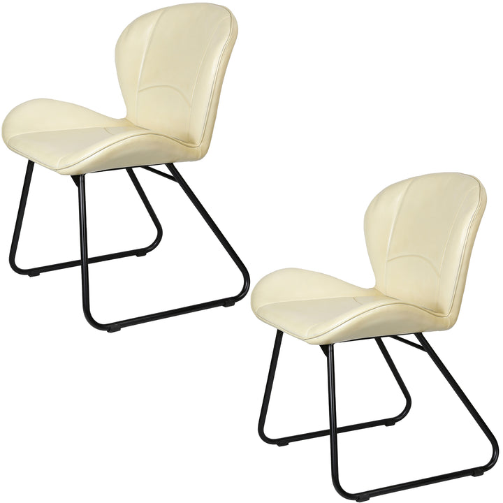 Beige läderstol