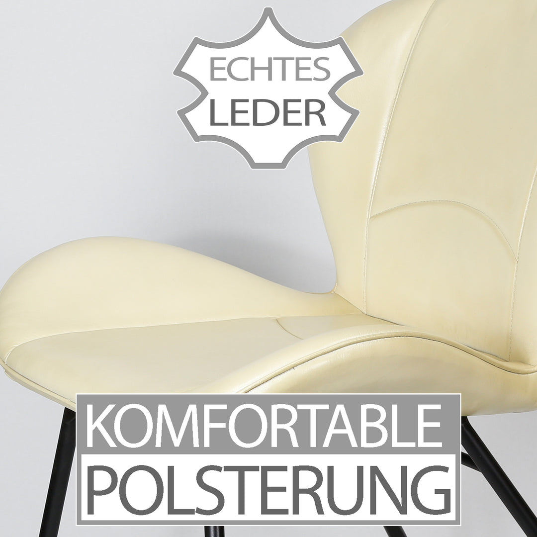 Beige läderstol