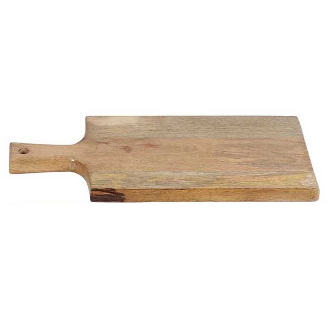 Serveringsbräda av trä 40 cm lång med handtag